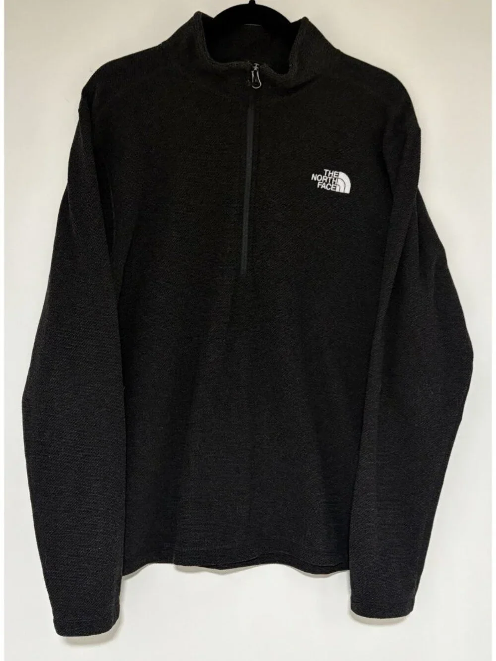 The North Face Men's Charcoal Gray Textured Quarter Zip Pullover Size Large